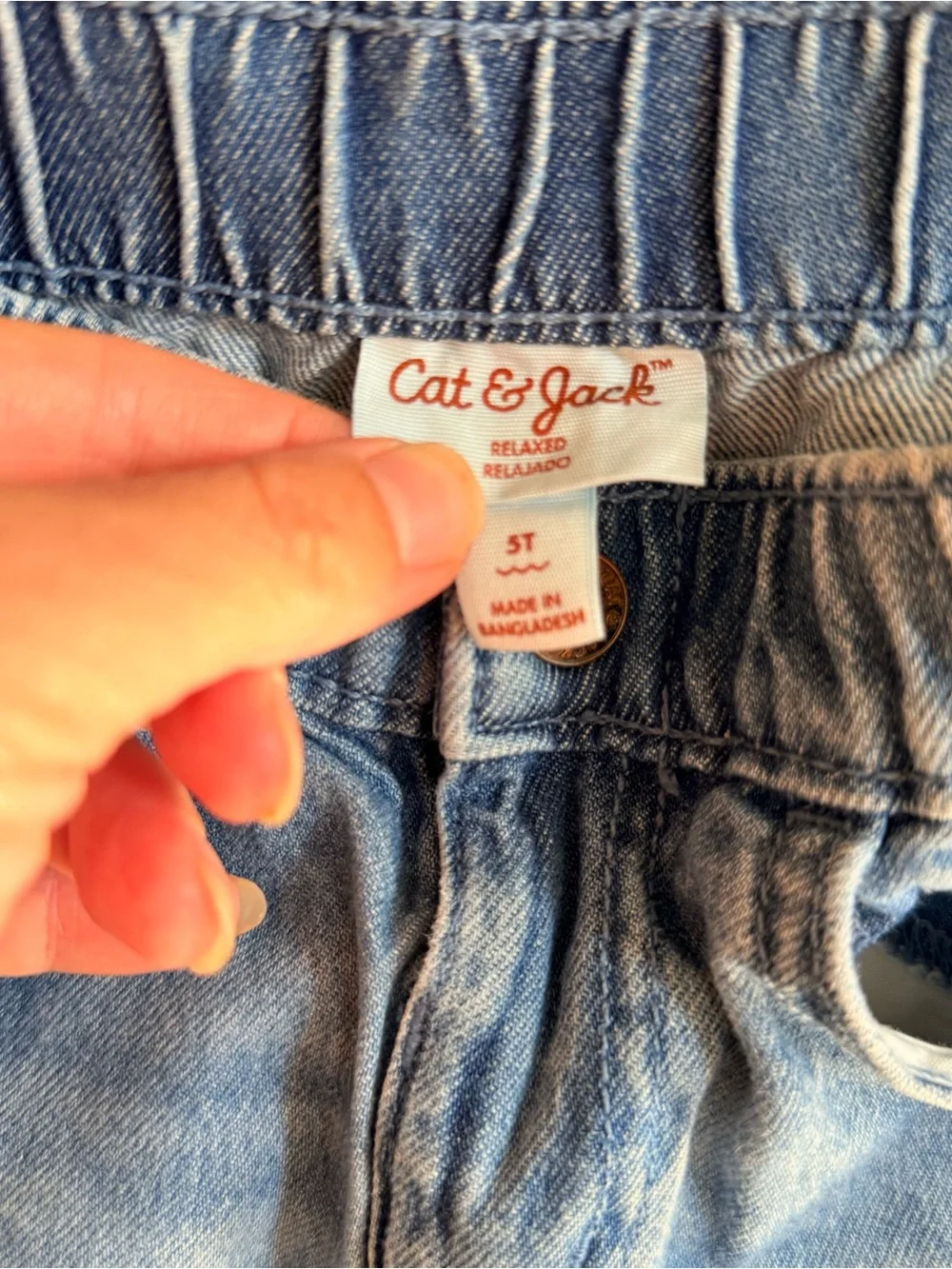 Cat & Jack Light Blue Elastic-Waist Kids Denim Pants